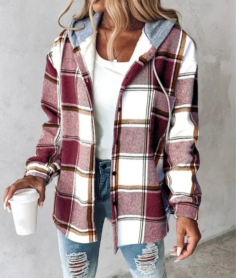 PLAID HOODED JACKET - EcoEase Market