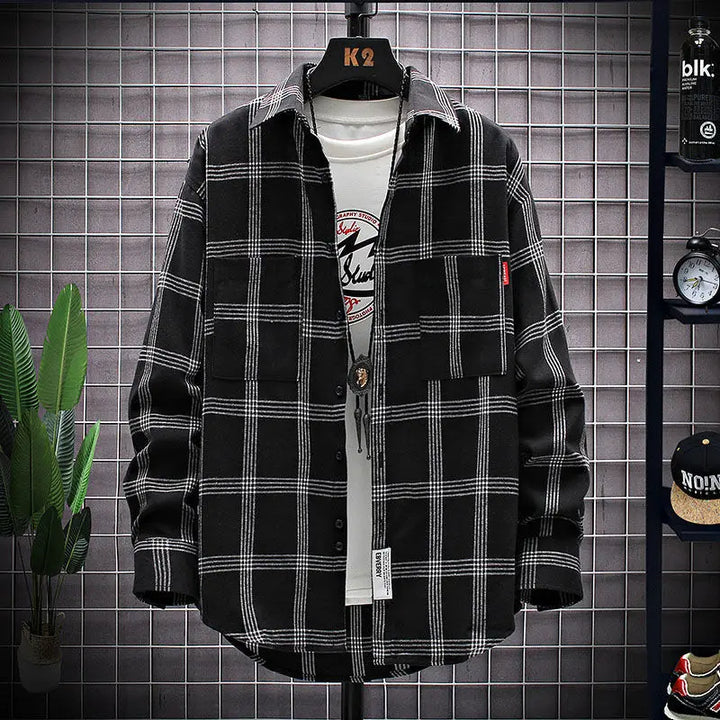 KOREAN STREET PLAID SHIRT - EcoEase Market