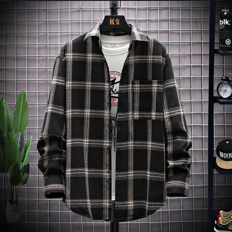 KOREAN STREET PLAID SHIRT - EcoEase Market