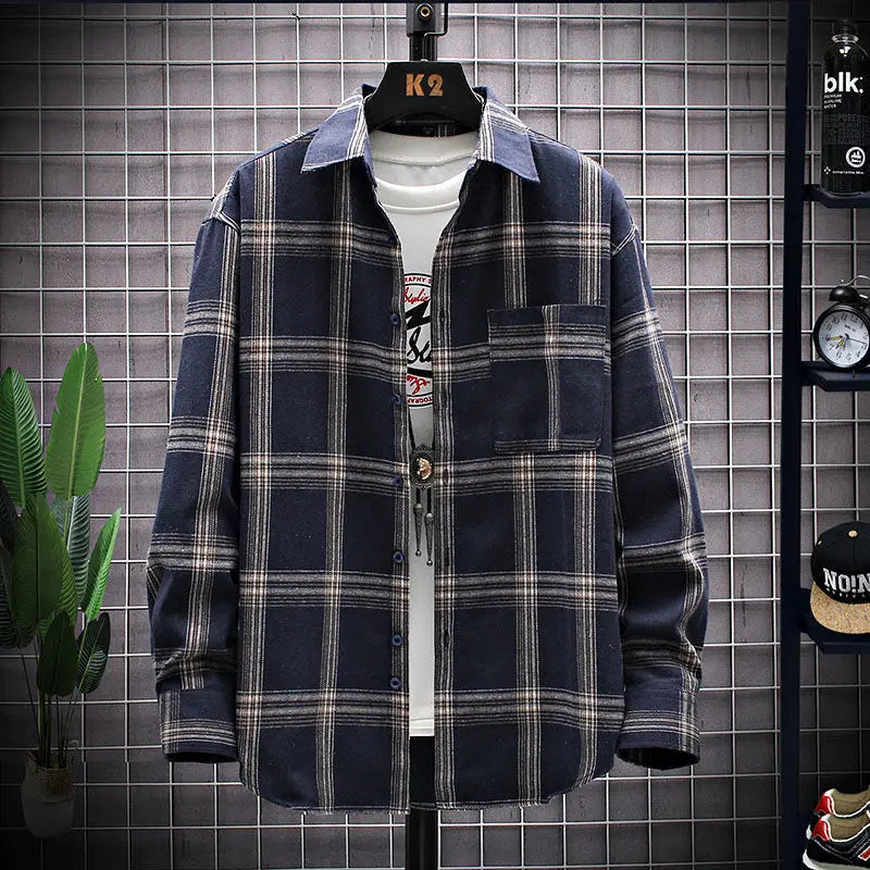 KOREAN STREET PLAID SHIRT - EcoEase Market