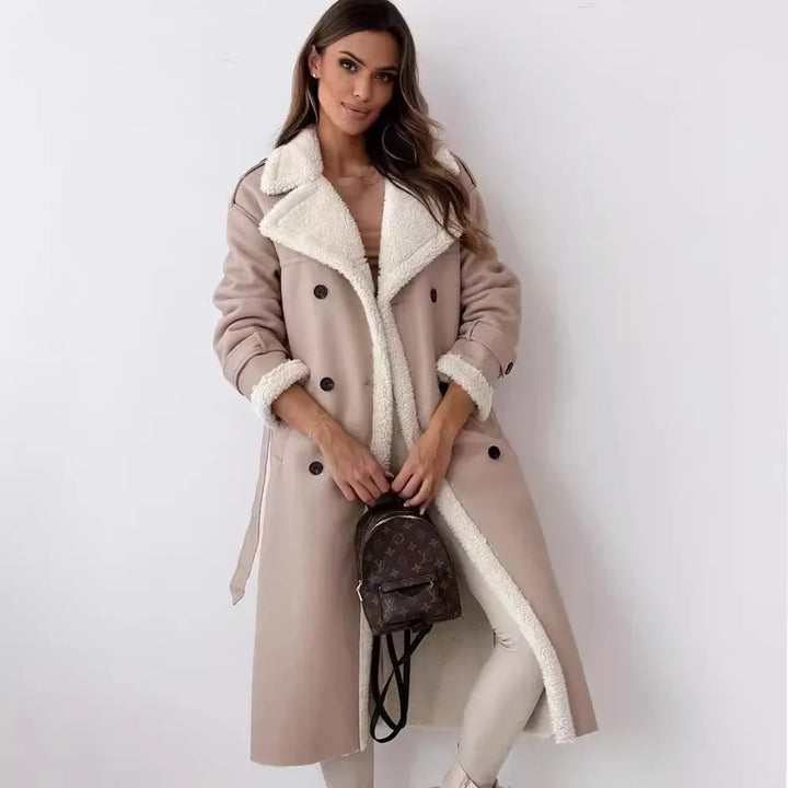 FAUX LEATHER PLUSH COAT - EcoEase Market