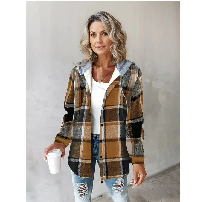 PLAID HOODED JACKET - EcoEase Market