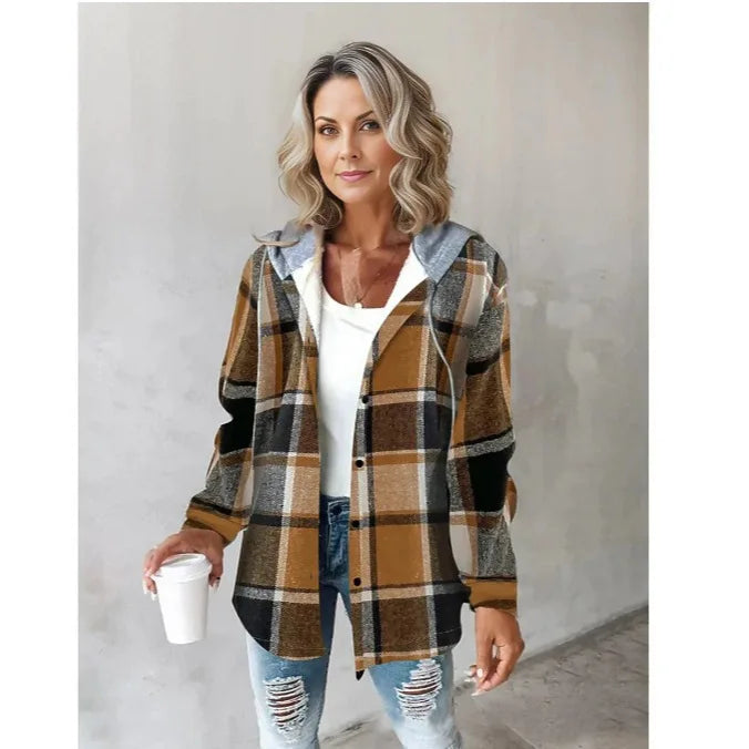 PLAID HOODED JACKET - EcoEase Market