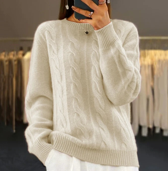 VINTAGE TWIST-KNIT PULLOVER - EcoEase Market