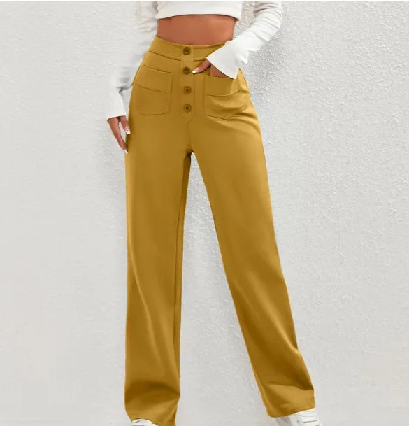 METRO CHIC STRAIGHT-LEG PANTS - EcoEase Market