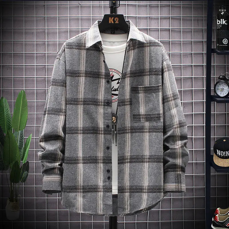 KOREAN STREET PLAID SHIRT - EcoEase Market