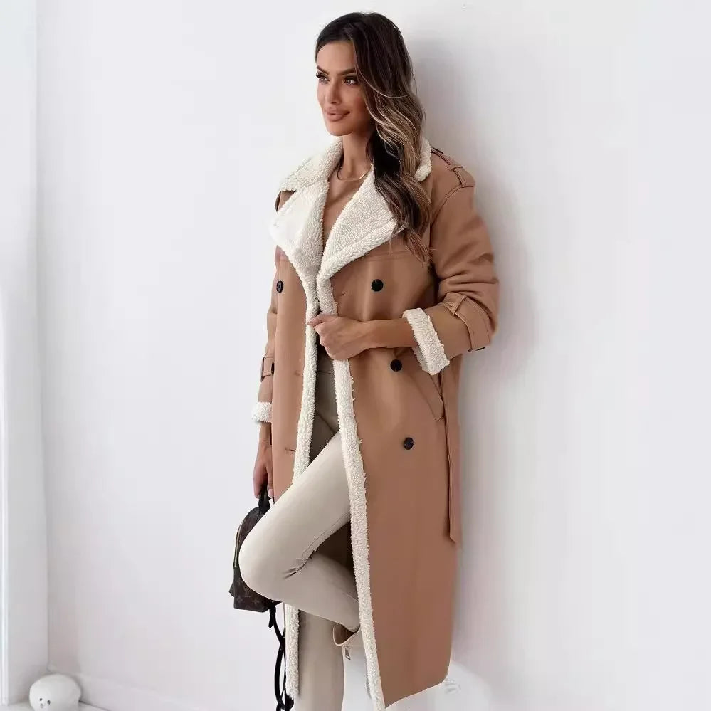 FAUX LEATHER PLUSH COAT - EcoEase Market