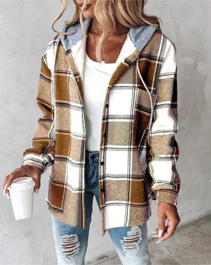 PLAID HOODED JACKET - EcoEase Market