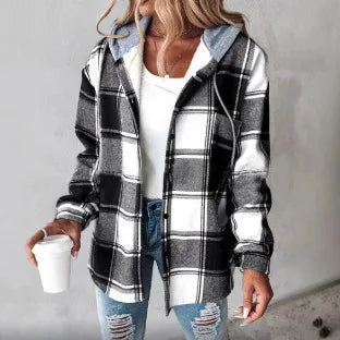 PLAID HOODED JACKET - EcoEase Market