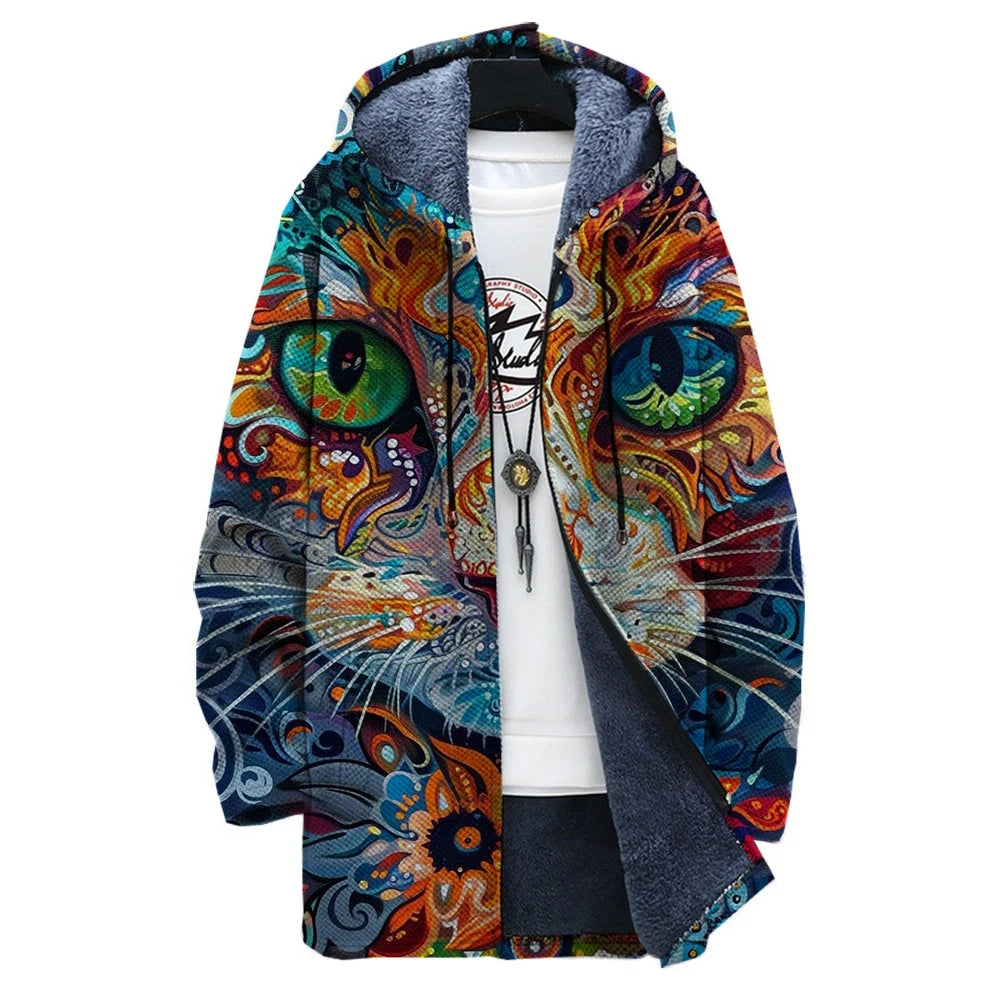 GRAPHIC KNITTED SWEATER CARDIGAN - EcoEase Market