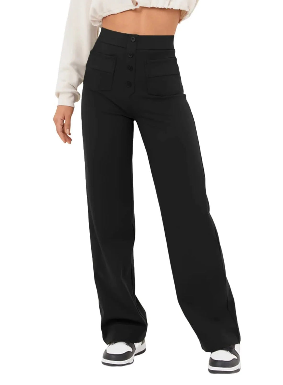 METRO CHIC STRAIGHT-LEG PANTS - EcoEase Market