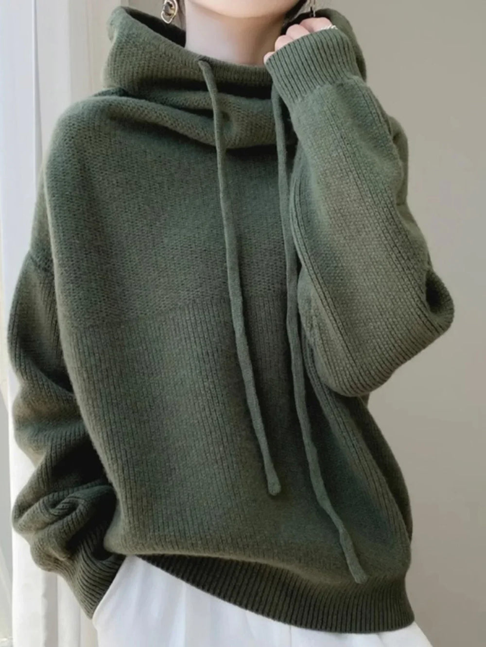 THICKENED HOODED CASHMERE TOP - EcoEase Market